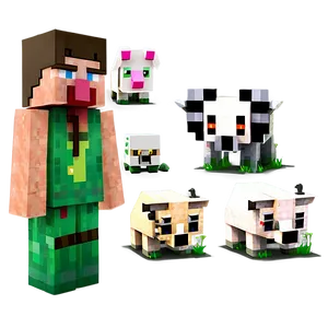 Minecraft Villager With Animals Png Umh PNG image