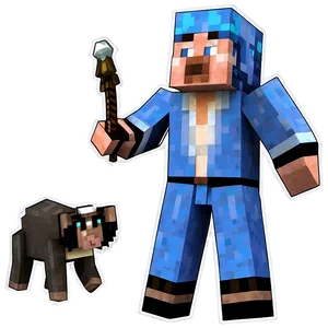 Minecraft Villager With Animals PNG Ycw69 PNG