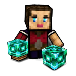 Minecraft Villager With Emeralds PNG 06202024