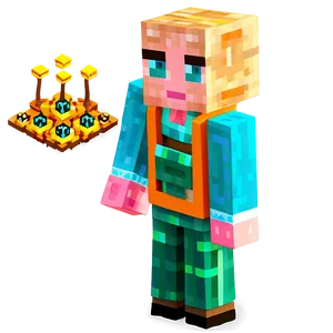 Minecraft Villager With Emeralds PNG 50