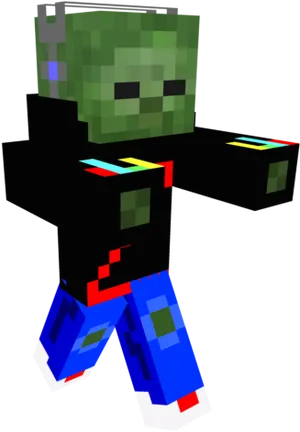 Minecraft Zombie Character Model PNG image