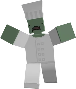 Minecraft Zombie Chef Character PNG image