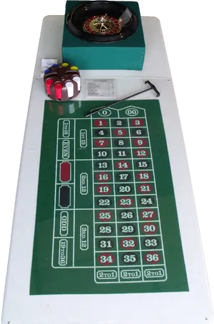 Mini Roulette Table Setup PNG image