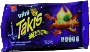 Mini Takis Fuego Snack Package PNG image