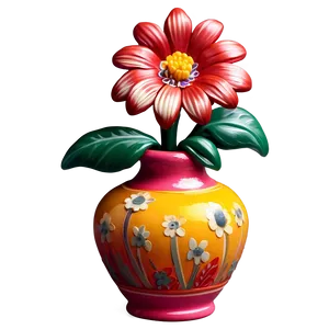 Miniature Flower Vase PNG 06122024