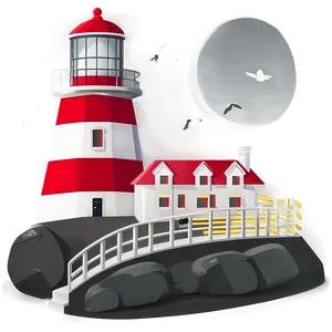 Minimal Lighthouse Scene Png 5 PNG image