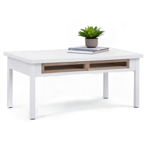 Minimal White Desk Table PNG 05042024