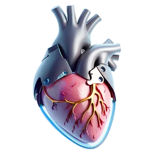 Minimalist Anatomical Heart PNG 06122024