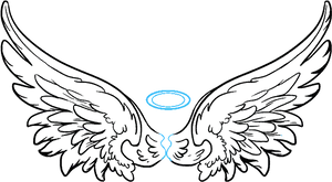 Minimalist Angel Wingsand Halo