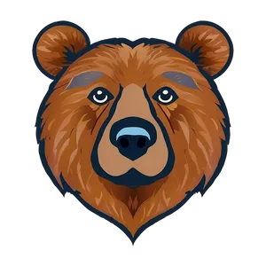 Minimalist Bear Face PNG Xvr