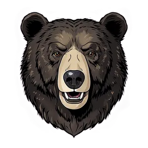 Minimalist Bear Head PNG Vfk