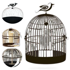 Minimalist Bird Cage Sketch Png 06122024 PNG image