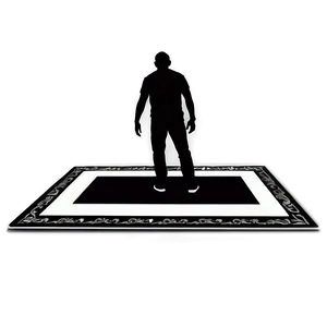 Minimalist Black And White Carpet PNG Xek54