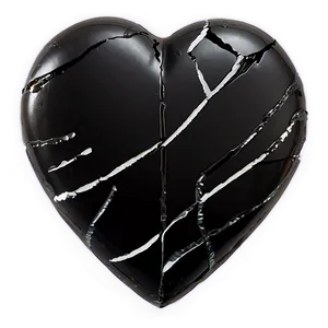 Minimalist Black Broken Heart PNG Hdw PNG