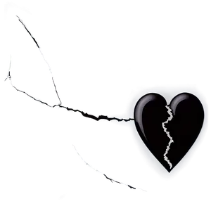 Minimalist Black Broken Heart PNG Ryo66 PNG