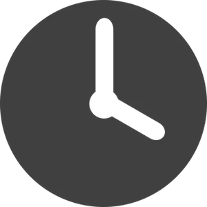 Minimalist Black Clock Face PNG image