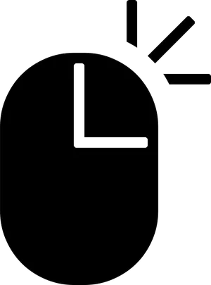 Minimalist Black Clock Icon PNG image