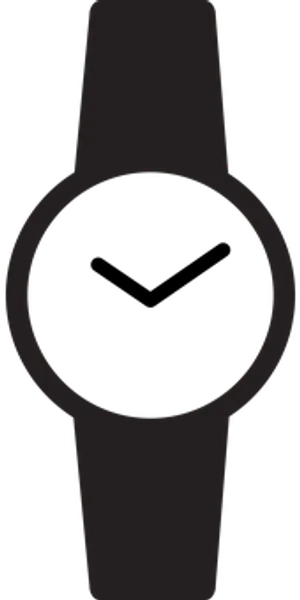 Minimalist Black Smartwatch Silhouette PNG image
