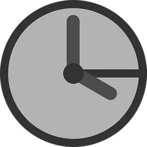 Minimalist Blackand Gray Clock PNG image