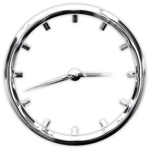 Minimalist Blackand Silver Clock PNG image