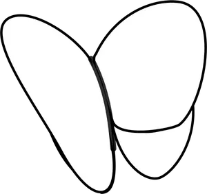 Minimalist Blackand White Butterfly Illustration PNG image