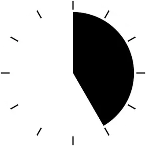 Minimalist Blackand White Clock Graphic PNG image