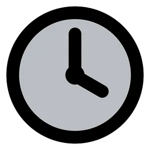 Minimalist Blackand White Clock Icon