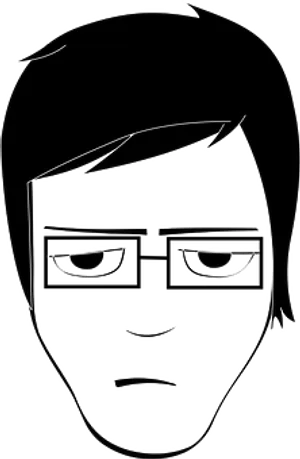 Minimalist Blackand White Face Sketch PNG image