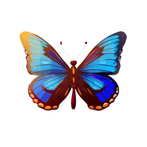 Minimalist Blue Butterfly Icon Png Wwr PNG image