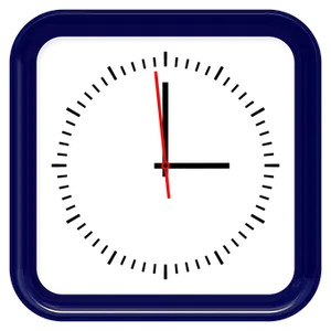 Minimalist Blue Square Clock