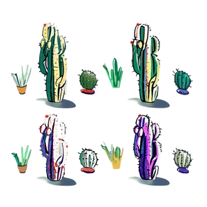Minimalist Cactus Outline PNG Jgj59