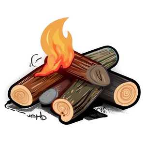 Minimalist Campfire Design PNG 40