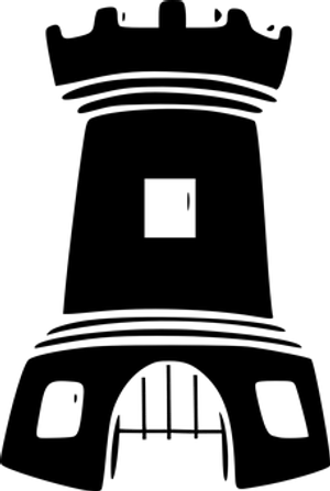 Minimalist Castle Towers Silhouette PNG image