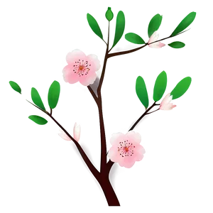 Minimalist Cherry Blossom Art PNG 05032024 PNG