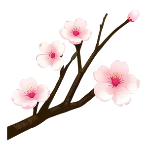 Minimalist Cherry Blossom Art PNG 05032024