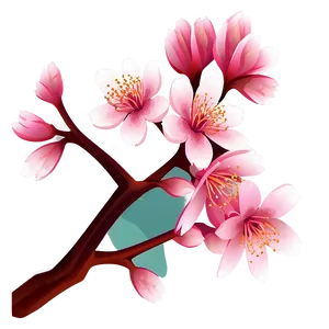Minimalist Cherry Blossom Art PNG Rtr PNG