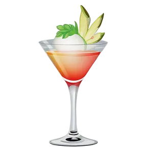 Minimalist Cocktail Glass PNG 1
