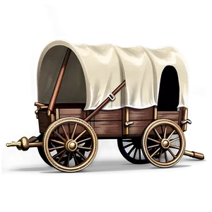 Minimalist Covered Wagon PNG 06292024