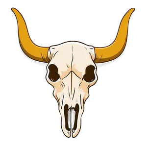 Minimalist Cow Skull Outline Png 06132024 PNG image