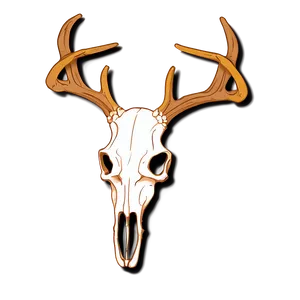 Minimalist Deer Skull Outline PNG 5
