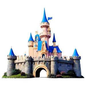 Minimalist Disney Castle PNG 05242024
