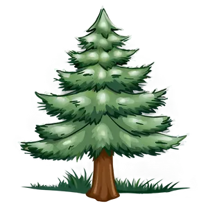 Minimalist Evergreen Tree PNG 4