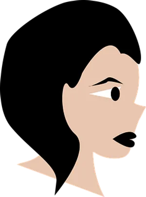 Minimalist Female Profile Cartoon