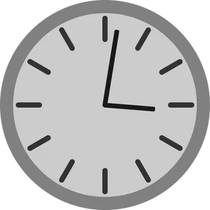 Minimalist Grey Wall Clock PNG image