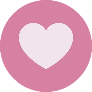 Minimalist Heart Iconon Pink Background
