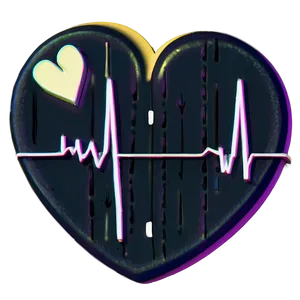 Minimalist Heartbeat Line Sketch Png Bur PNG image