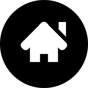 Minimalist Home Icon Black Background PNG image