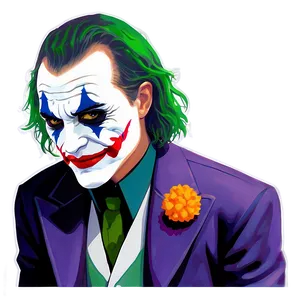 Minimalist Joker Portrait PNG 89