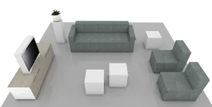 Minimalist Living Room Design PNG image
