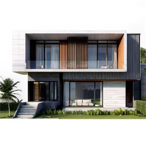 Minimalist Mansion Architecture PNG 32